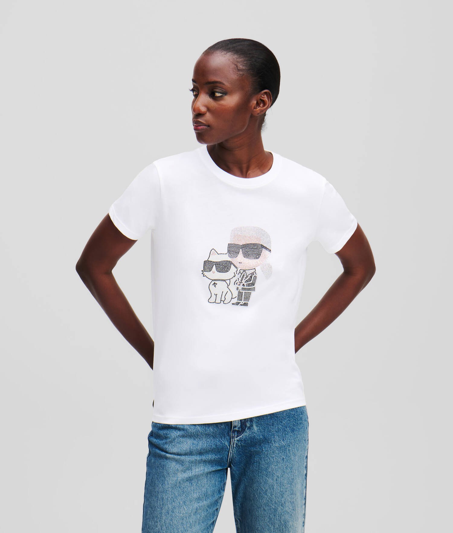 T-SHIRT À STRASS IKON KARL & CHOUPETTE