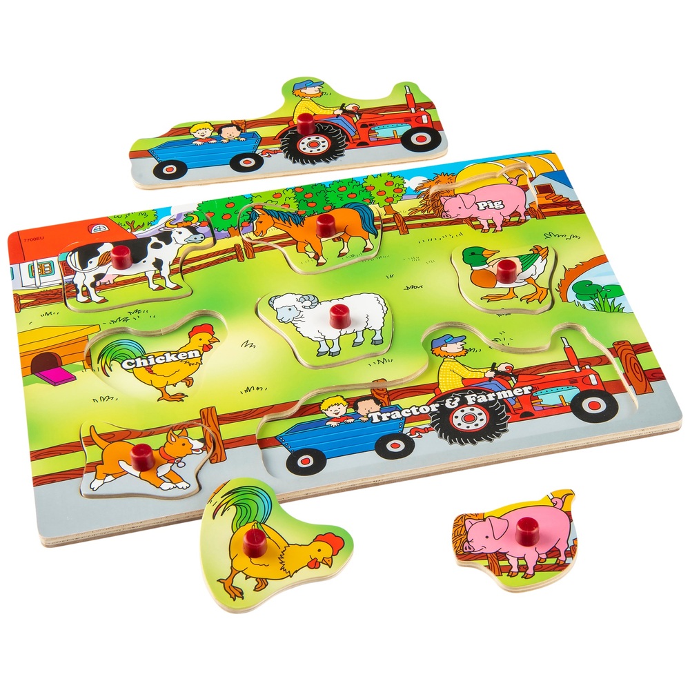 Buntes Holzpuzzle Bauernhof