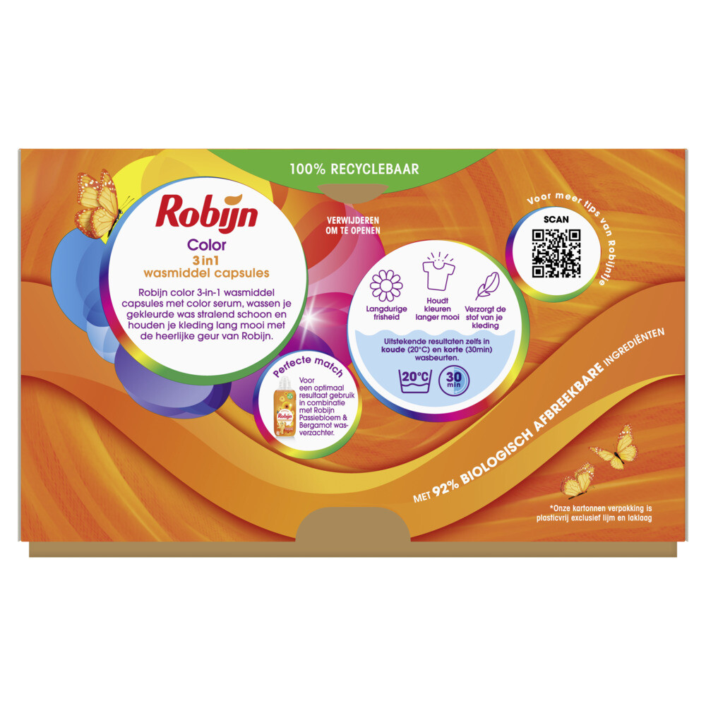 4x Robijn Wascapsules 3-in-1 Color15 stuks