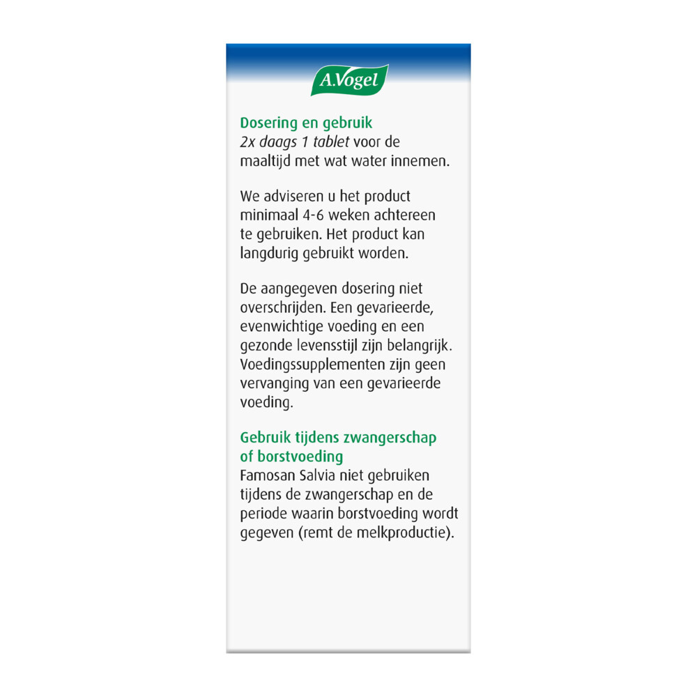 A.Vogel Famosan Salvia Overgang60 tabletten