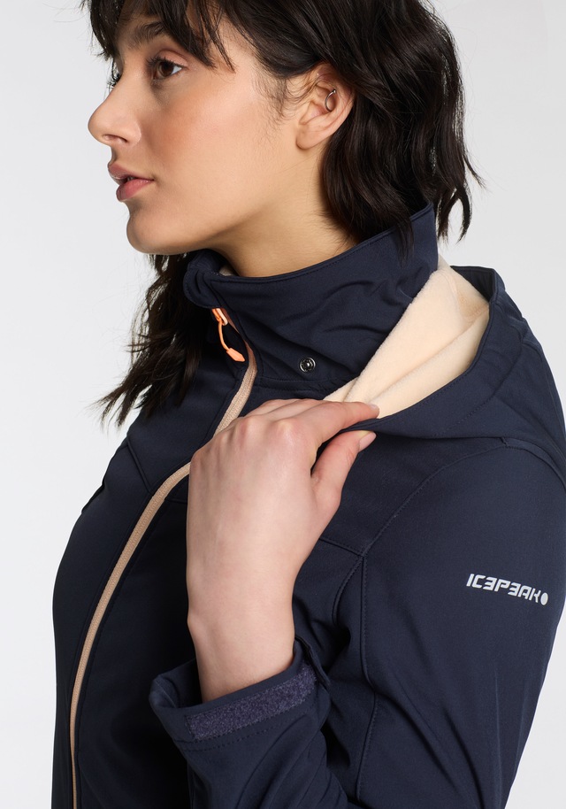 Icepeak Softshelljacke »D SOFTSHELLJACKE BRENHAM« mit Kapuze mit hohem Stehkragen