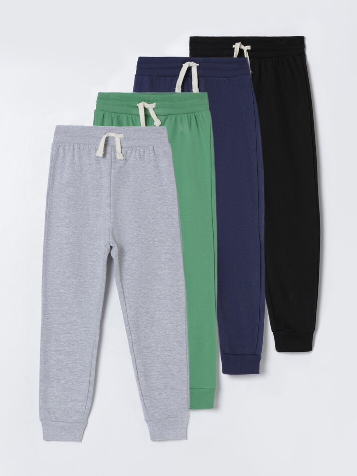 Conjunto com 4 calças de moletom básicas - Verde