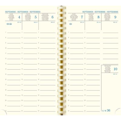 Agenda Rialto - 1 semaine sur 2 pages - 16 mois - 9 x 16 cm - havane - Exacompta