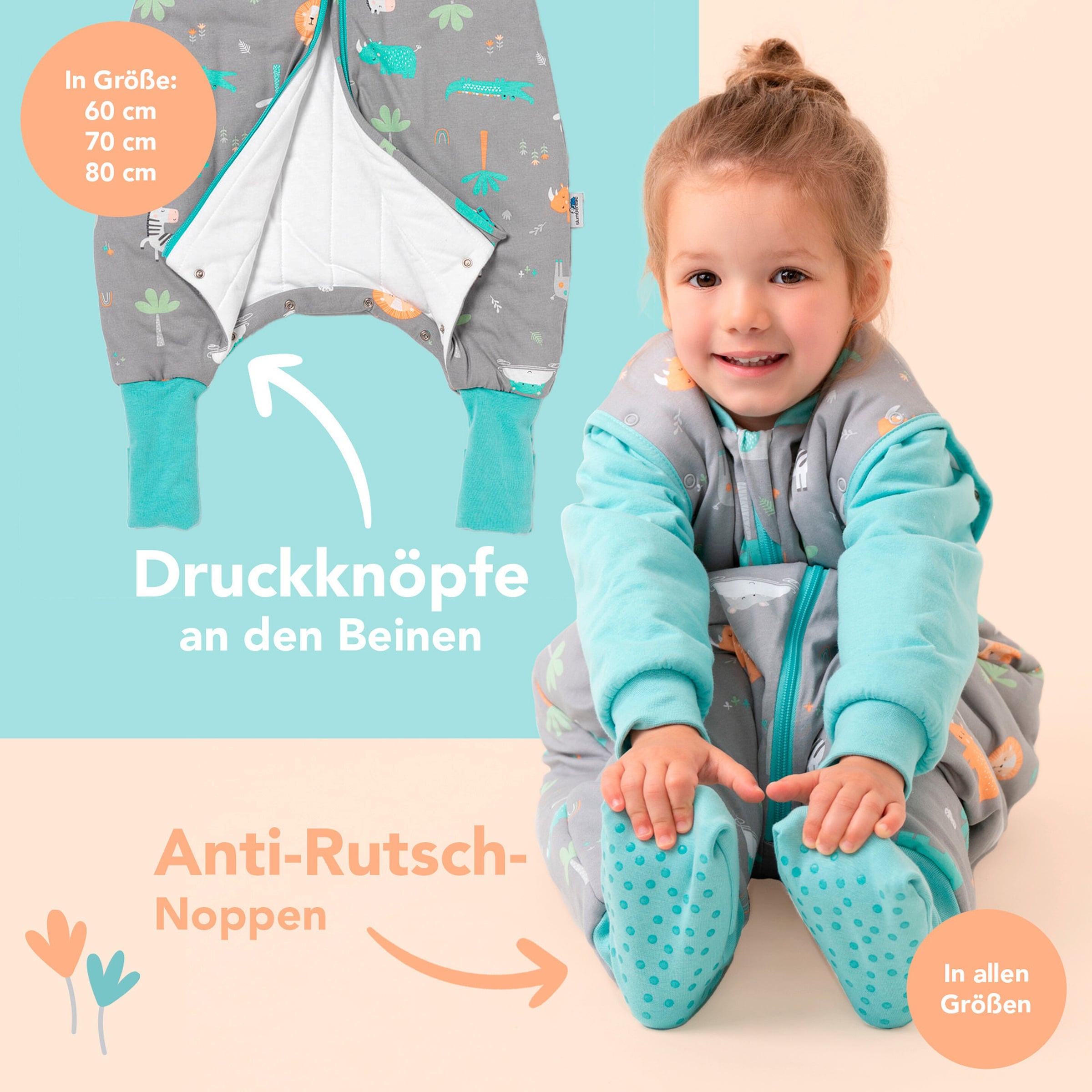 schlummersack Schlafsack mit Füßen 1.0 Tog Safari