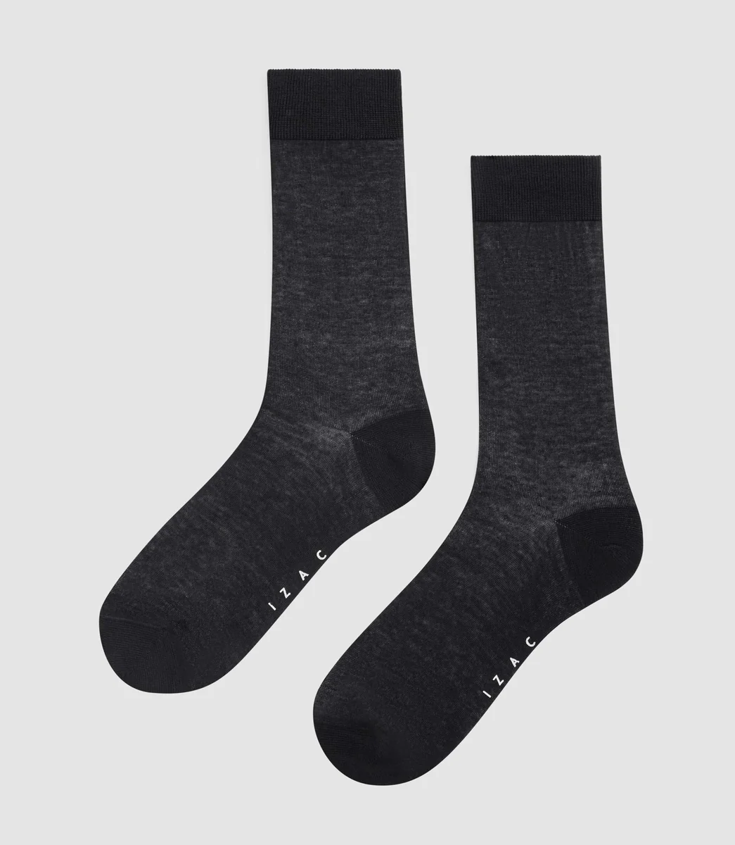 Chaussettes fil d'Ecosse noire RSEY