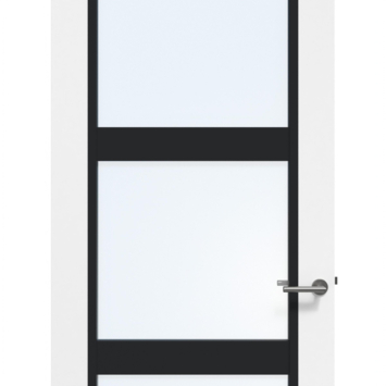 Arne & Bodil binnendeur ABB105 blank glas - wit afgelakt - glaslat diep zwart