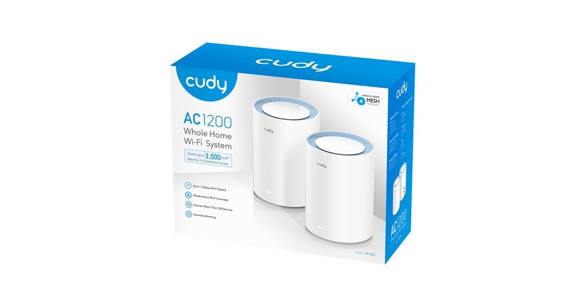 CudyAC1200 Mesh Wi-Fi System (2-Pack) mesh router  (Wit)