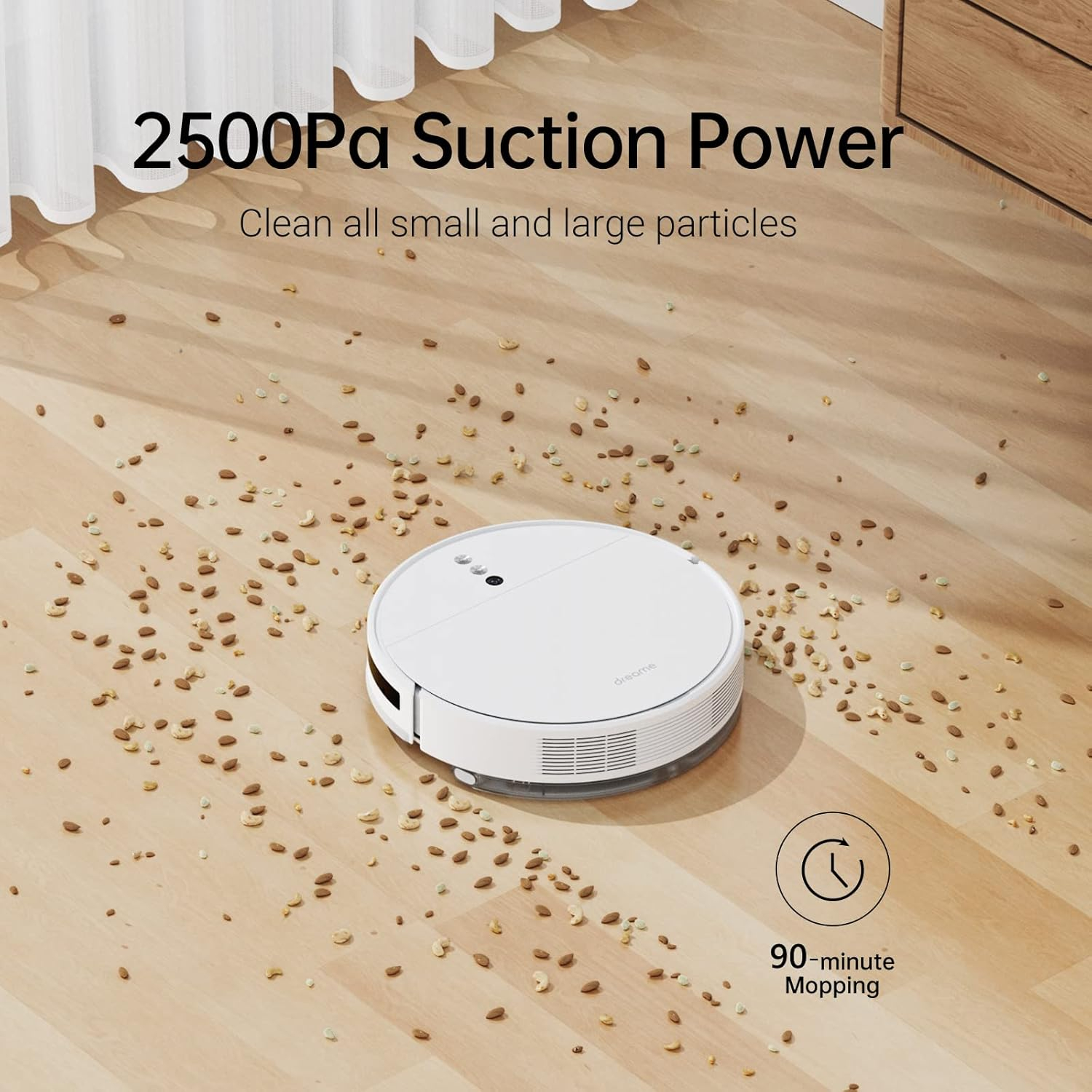 F9 Staubsaug-Roboter Staubsauger Nass / Trocken Bodenreinigung mit App Steuerung   Ladestation (RVS5-WH0) - Weiss