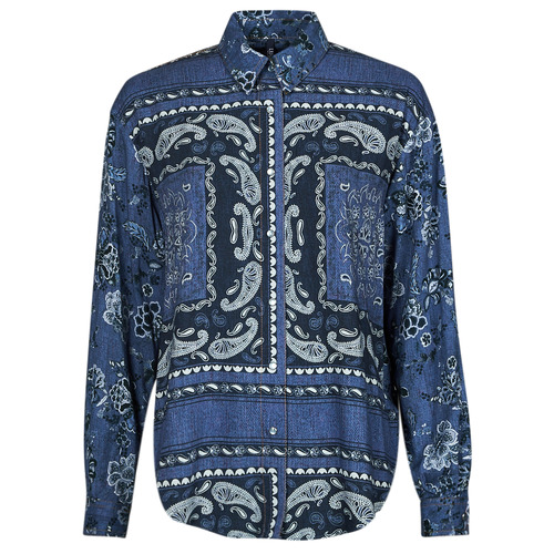 Liu Jo - CAMICIA CON NODO DEN. - DEN.BLUE PRINTS WASH