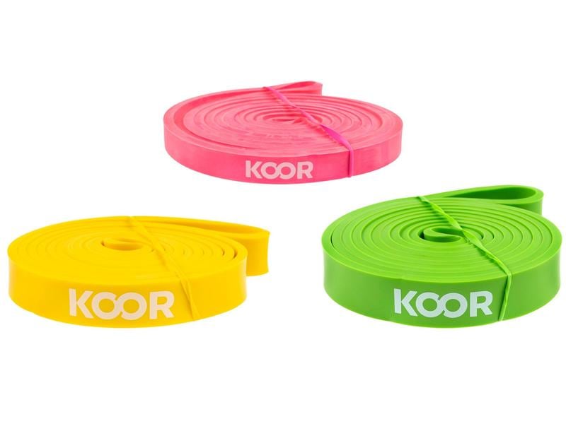 KOOR Fitnessband 3er-Set, leicht bis mittel Hochwiderstandsbänder für das Training zu Hause