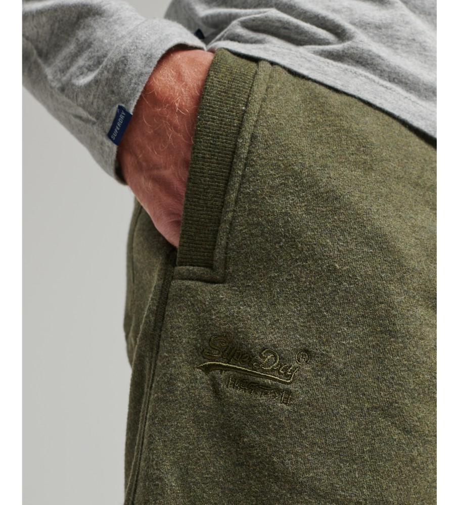 Shorts de malha Superdry Vintage com logo bordado verde