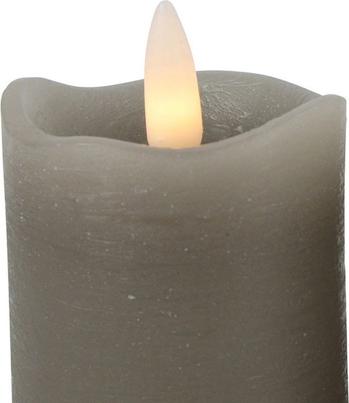Countryfield LED kaarsen/stompkaarsen - 2x st - grijs - D5 x H7,2 cm - timer - warm wit