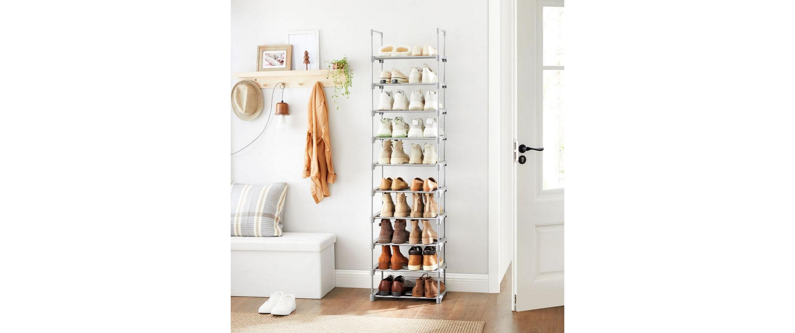 Schuhregal 30 cm x 174 cm, GrauSchuhbank