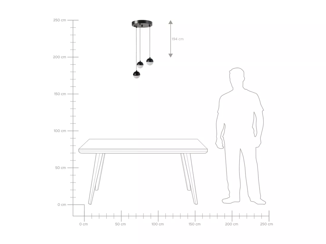 Lampe LED suspendue ANKOBRA Métal Noir