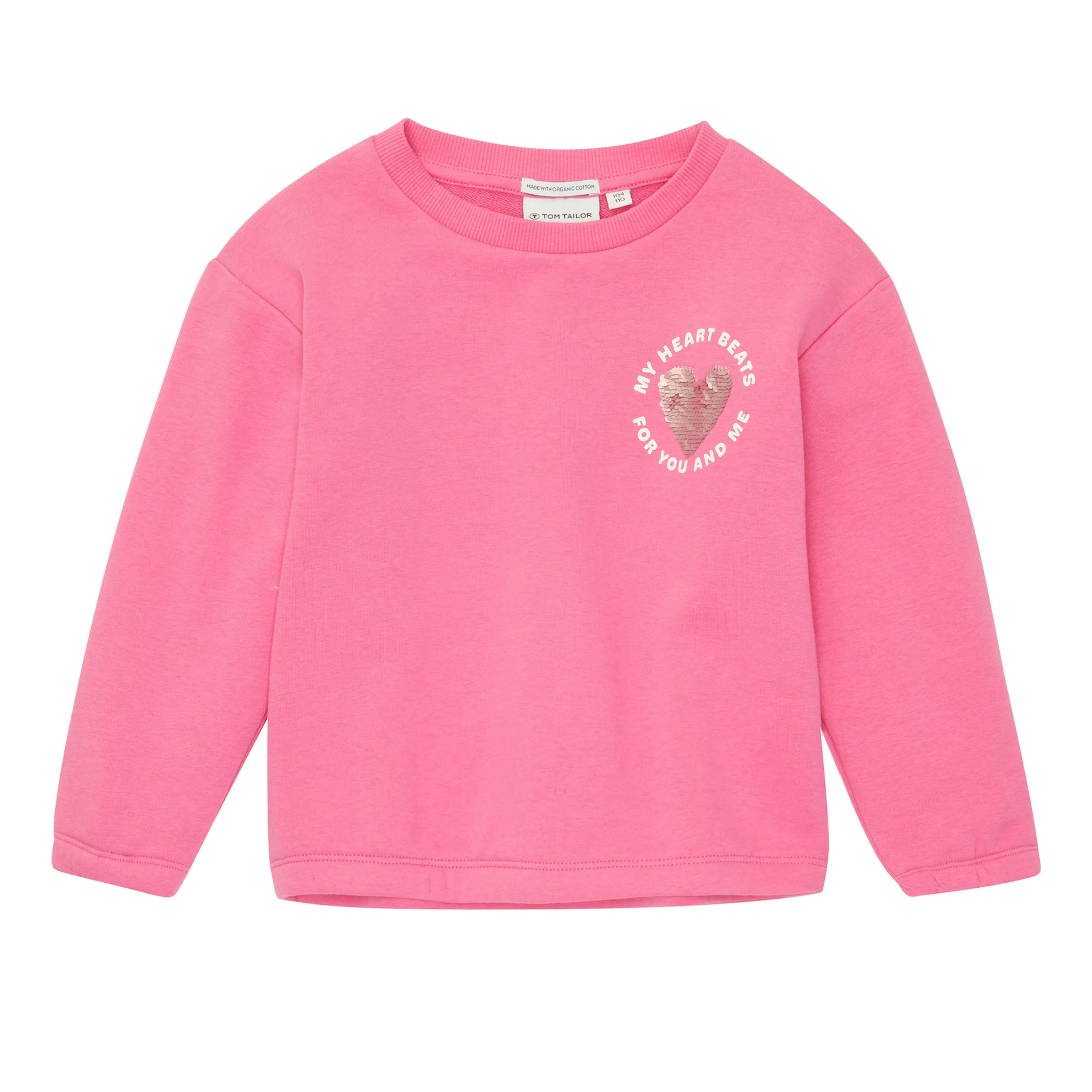 Mädchen Sweatshirt mit Pailletten und Print