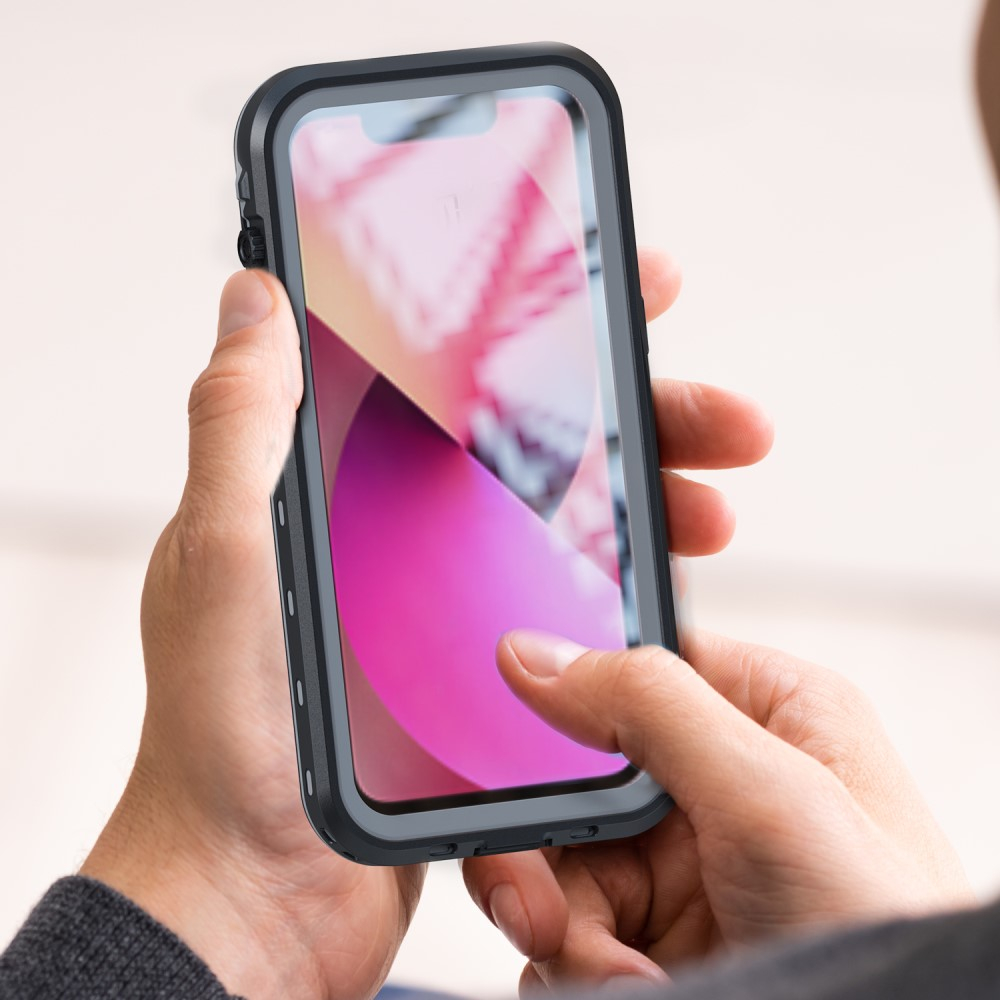 iPhone 13 Wasserfeste MagSafe Outdoor Schutz Hülle mit Aufsteller (IP68) - Schwarz