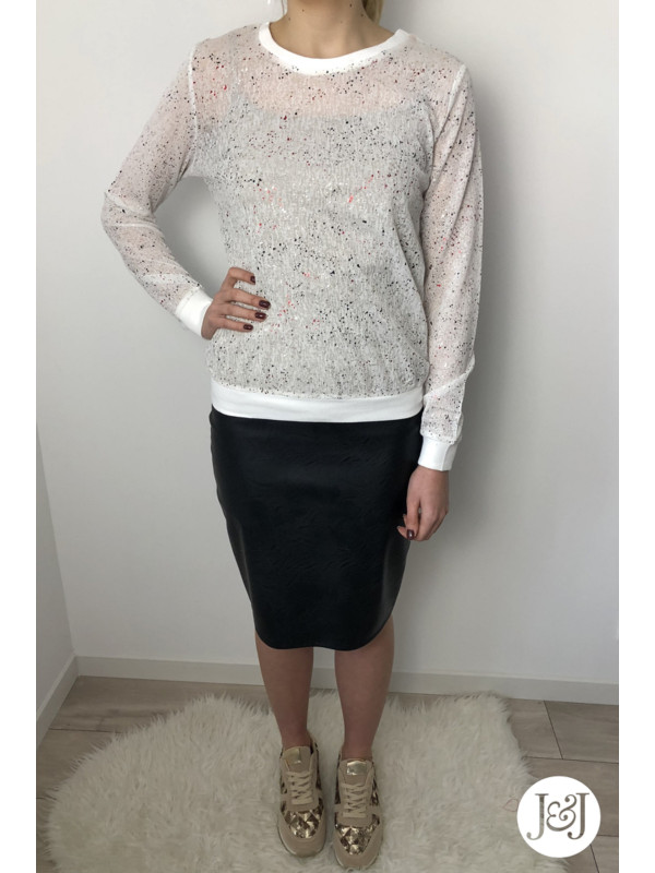 Top Blanc Paillettes 'Apia'
