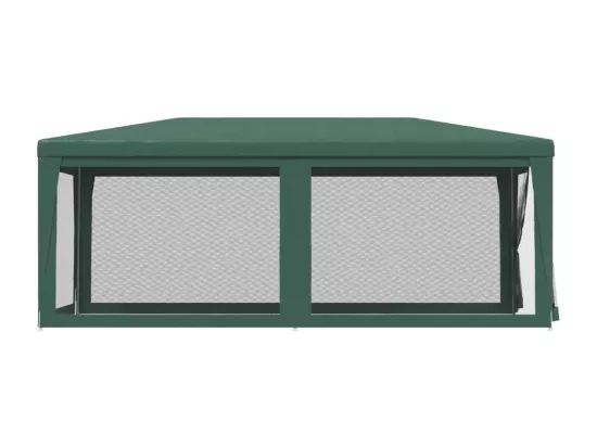 Tente de fête avec 4 parois latérales en maille Vert 3x6 m PEHD