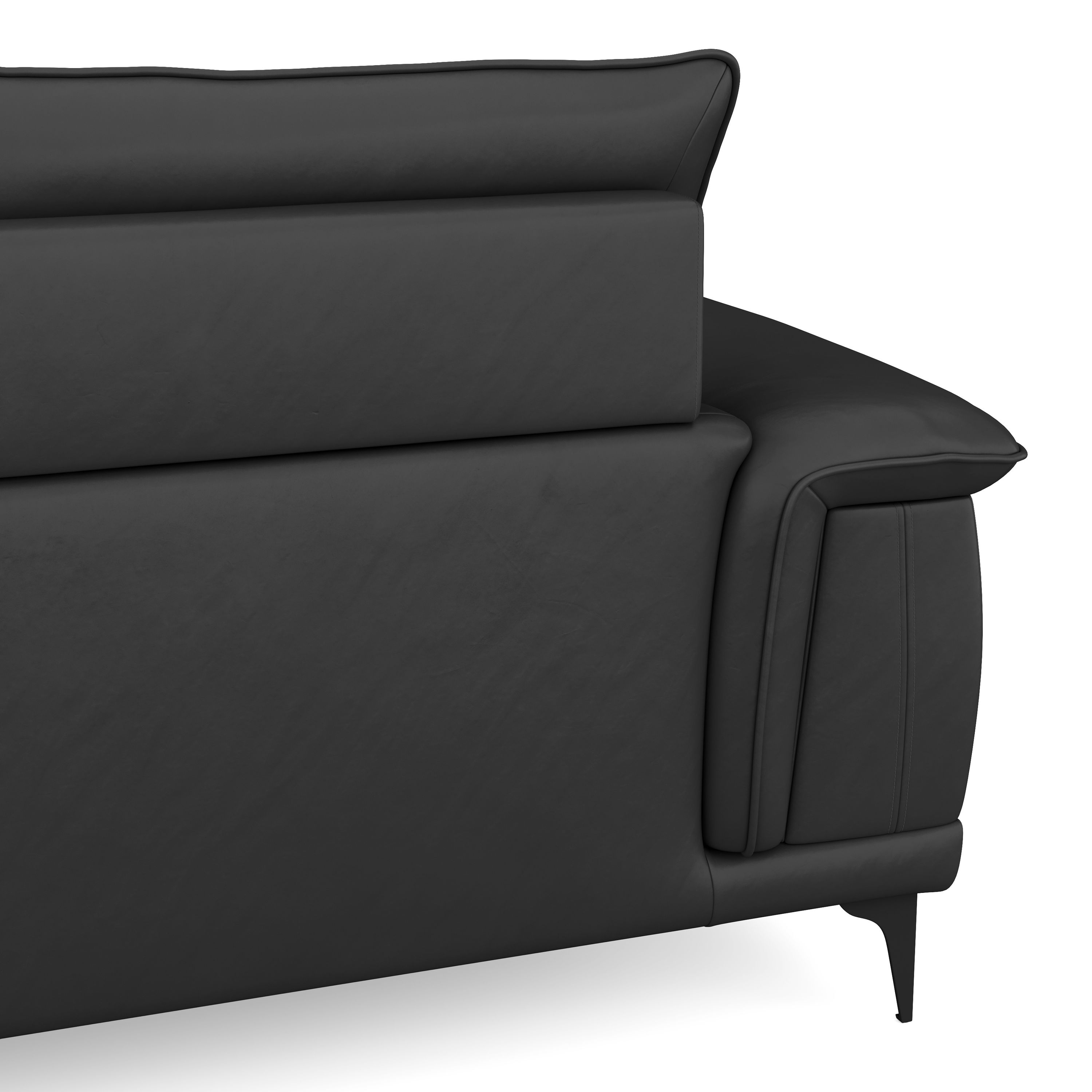 Sofa Leder GAVIN 3-Sitzer schwarz