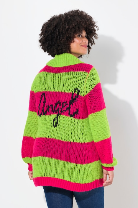 Pullover, Straight Fit, Blockstreifen, Herz-Smiley