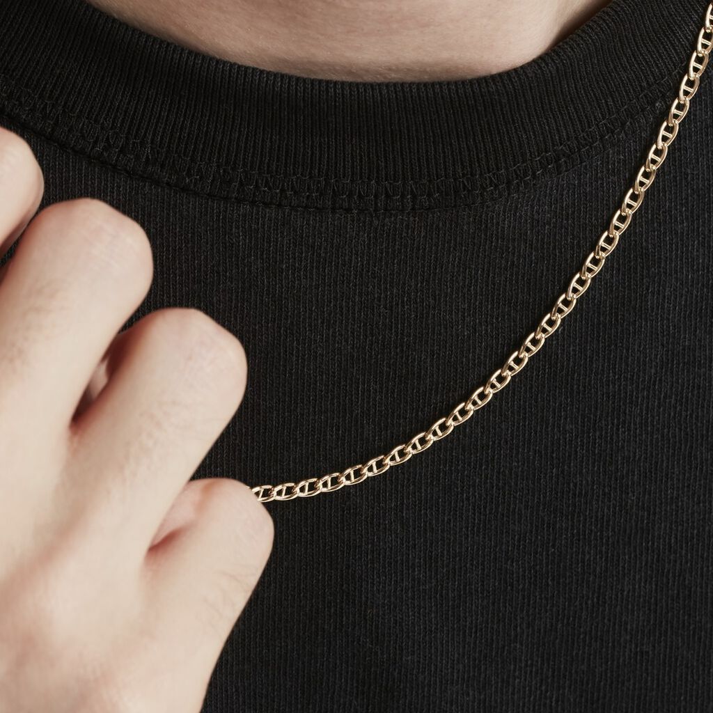 Collier Capucin Maille Marine Or Jaune