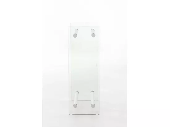 Etagère bois de cheminée - Verre - 35x80x60 cm - Blanc - Dacio