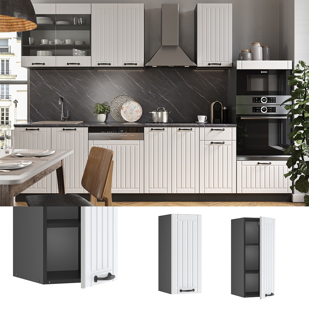 Vicco Hängeschrank 30 cm FAME Line Küchenschrank Küchenzeile Landhaus Weiß Anthrazit