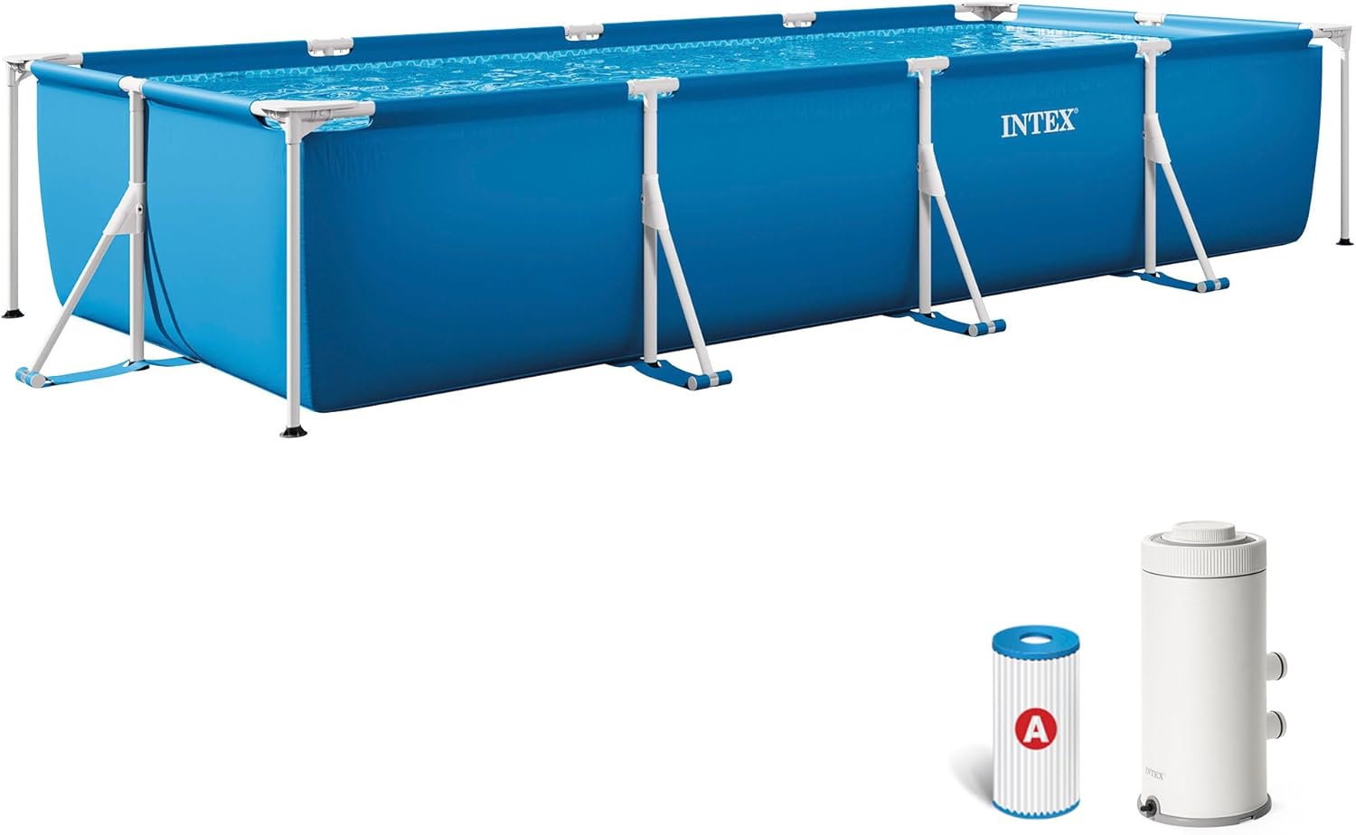 Intex 4.5M X 2.2M X 0.84M Rectangular Frame Pool Set