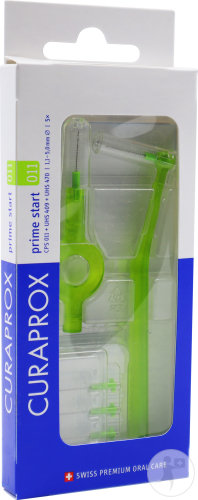 Curaprox CPS 11 Prime Start Brosse Interdentaire 5mm Vert 5 Pièces + 2 Manches