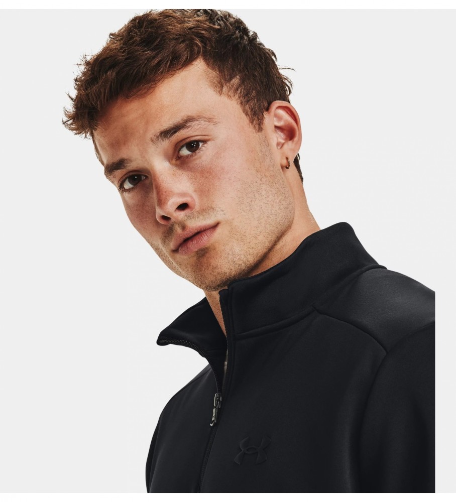 Moletom com zíper e forro de lã preto Under Armour