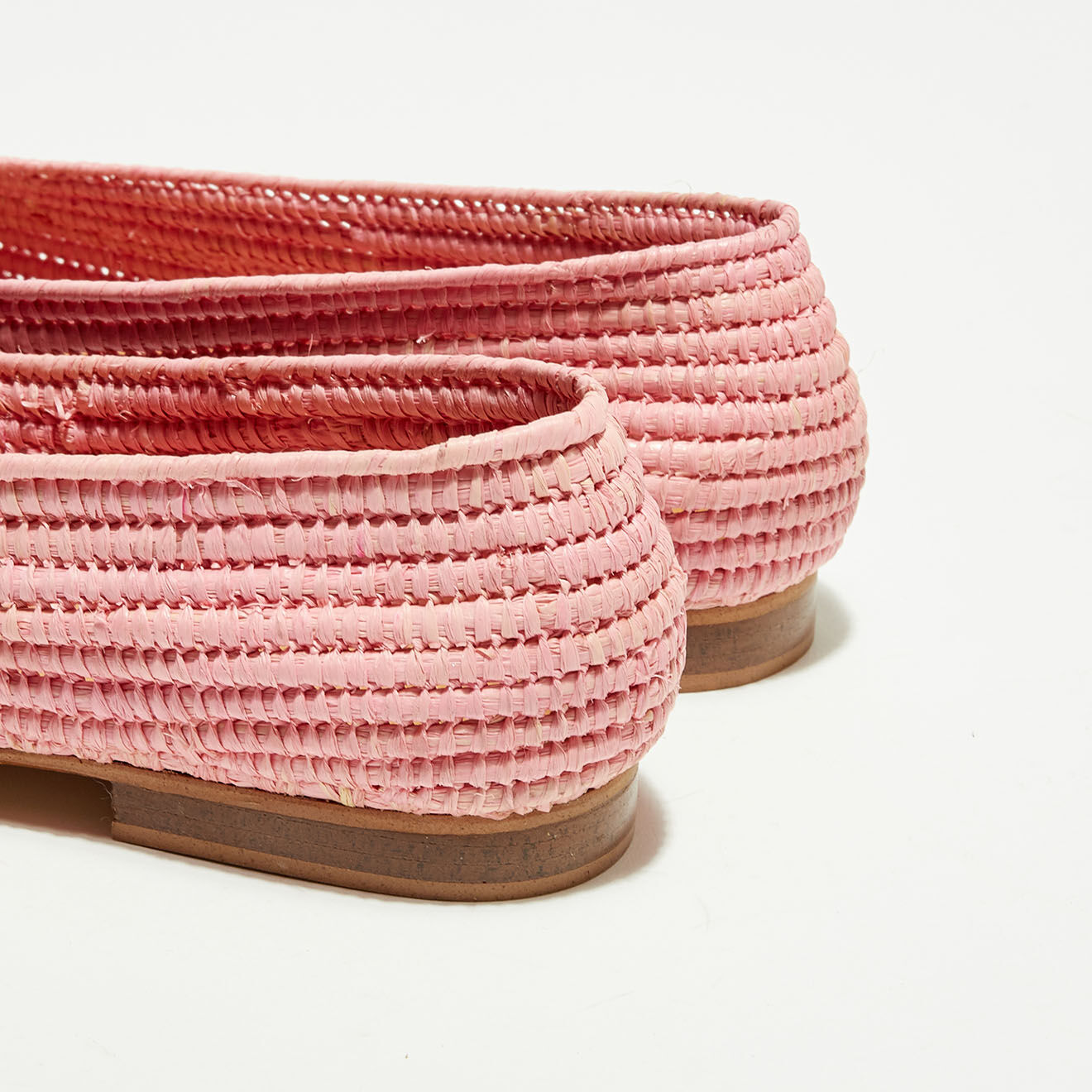 Quartier Latin Ballerines en Raphia roses