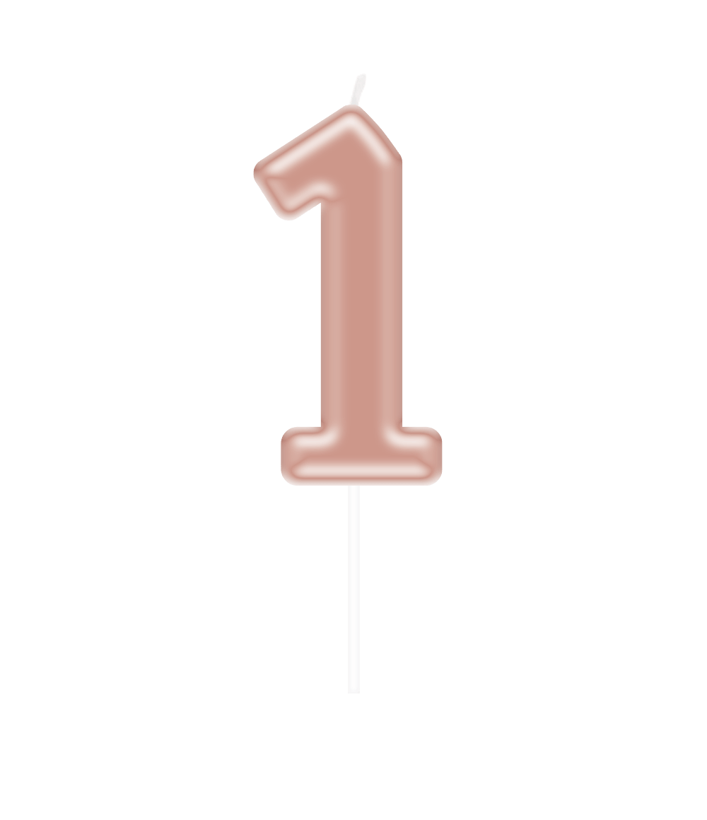 1 Jaar Kaars Rose Goud 10,5cm