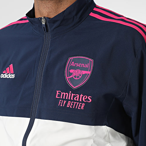 Veste Zippée A Bandes Arsenal HT4442 Bleu Marine Blanc