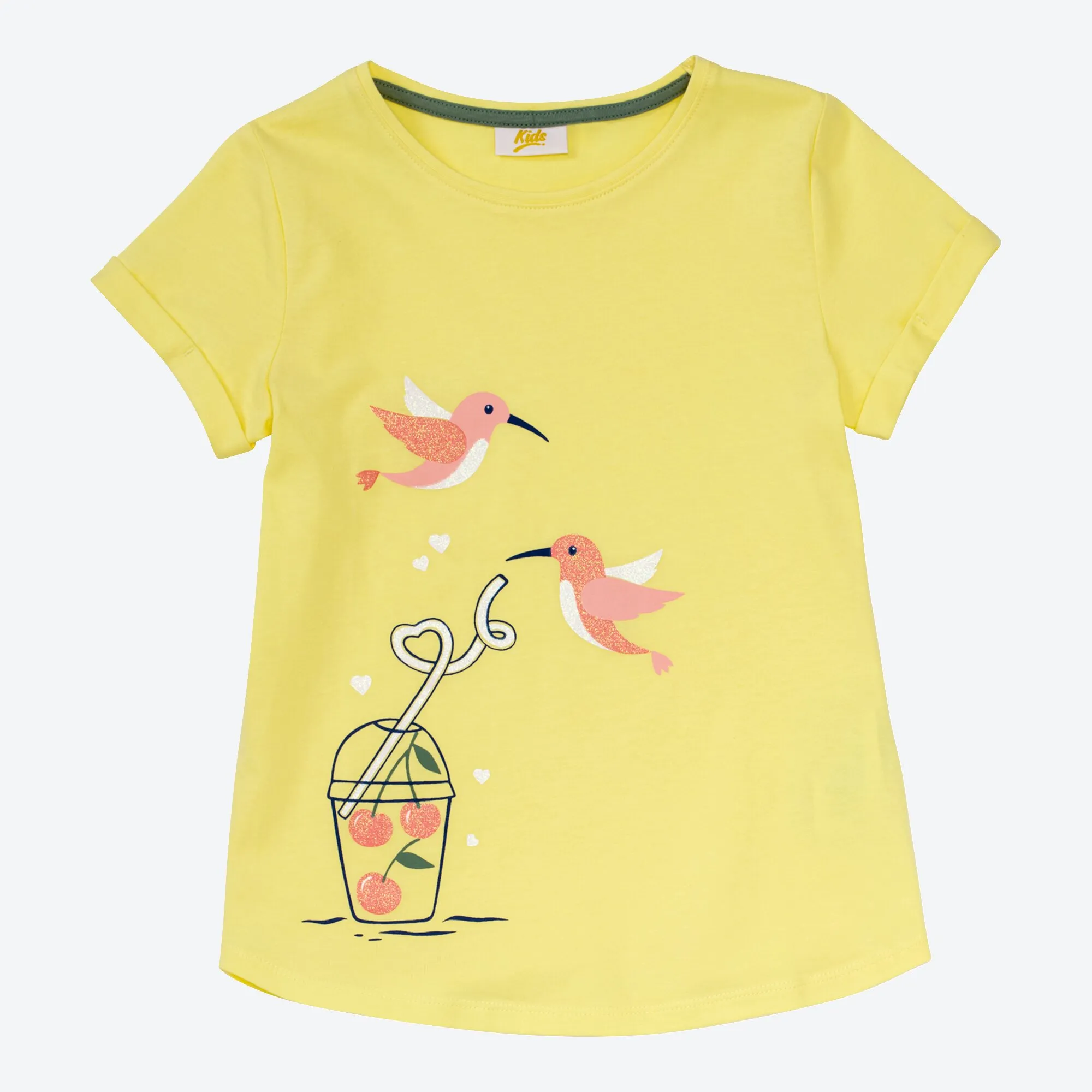 Mädchen-T-Shirt mit Kolibri-Frontaufdruck