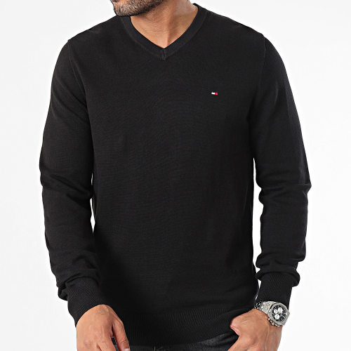 Pull Col V Classic Cotton 2022 Noir
