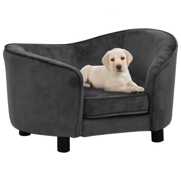 Sofá para Cães 69x49x40 cm Pelúcia Cinzento-escuro - 171022