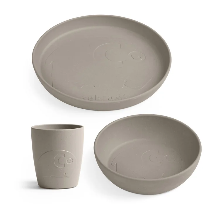 Sebra - MUMS Kindergeschirr-Set, jetty beige (3-tlg.)