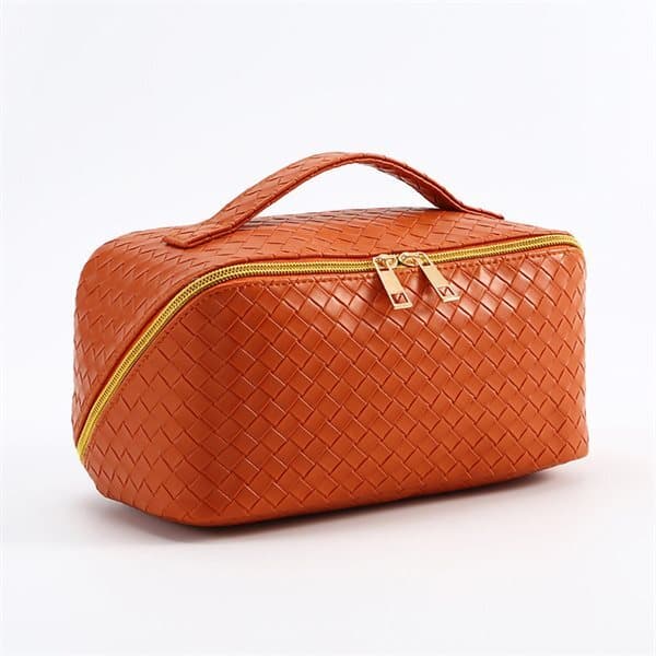 Chic og Praktisk Orange Makeuptaske i Luksusklassen