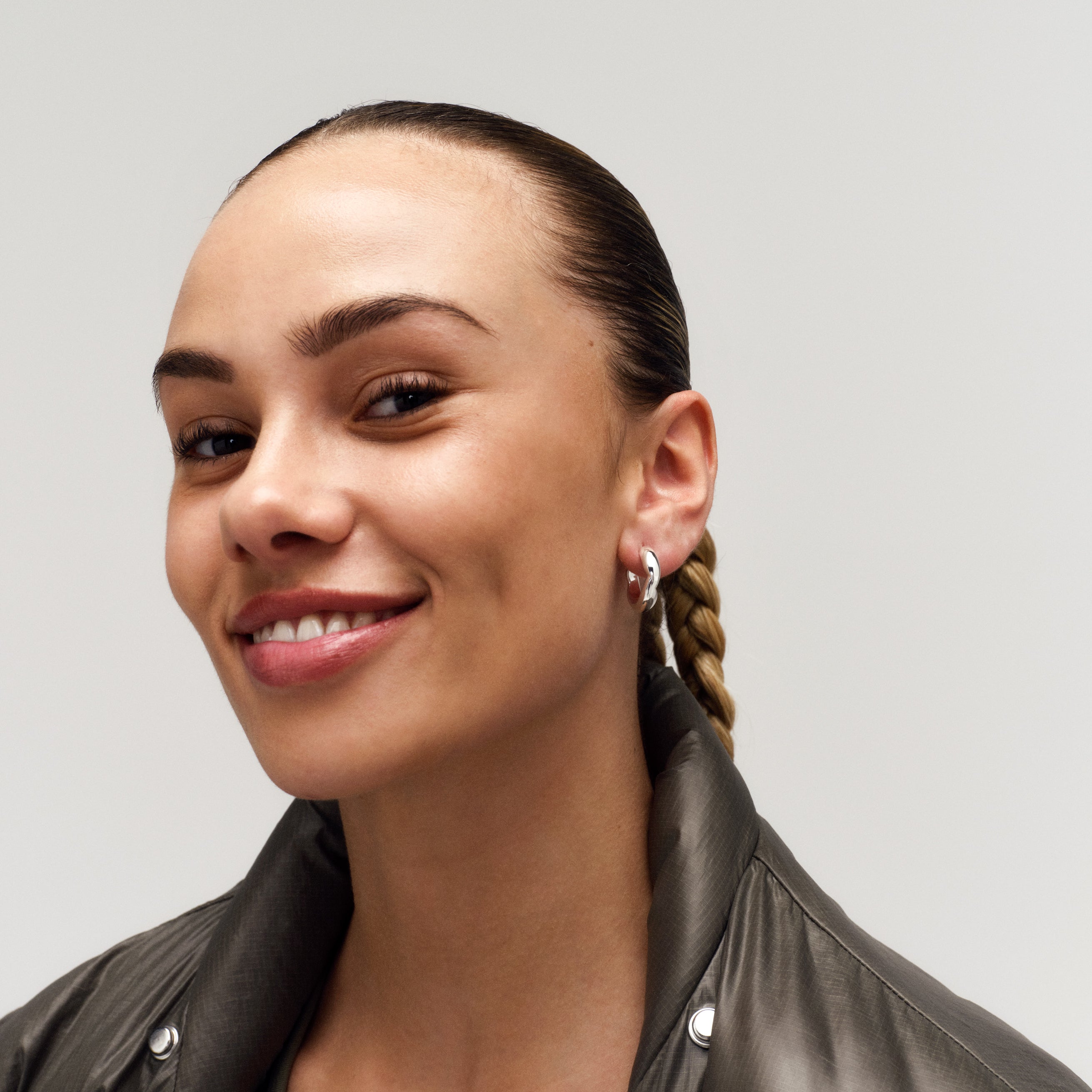 Camille Brinch  Puffer hoops, lille - sølv