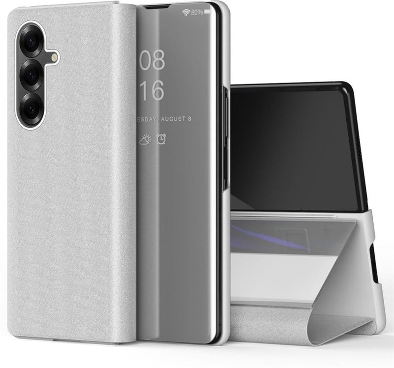 Lunso - Window View Cover Hoes - Zilver - Voor Samsung Galaxy Z Fold 7