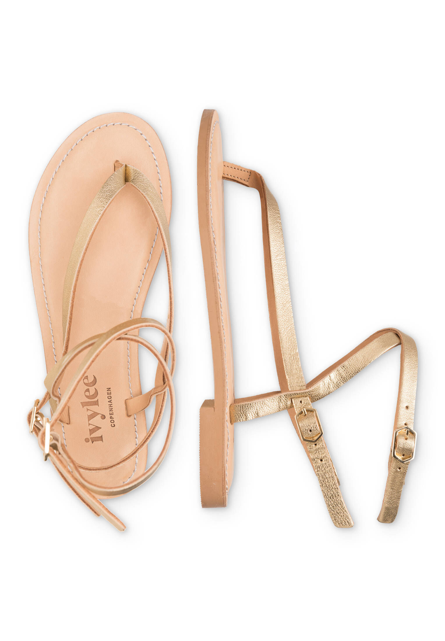 Ivylee Copenhagen| Damen Sandalen Olive Metallic