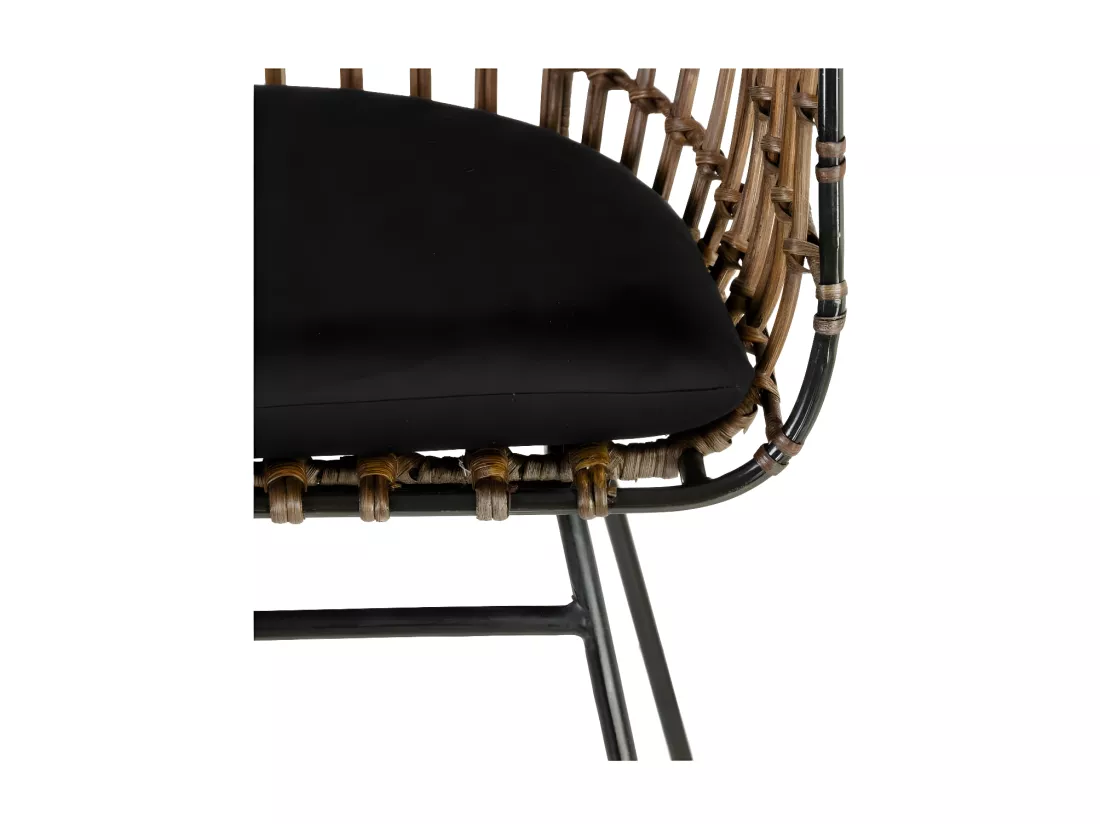 Fauteuil Rotin Marron/Métal - CARAMELO