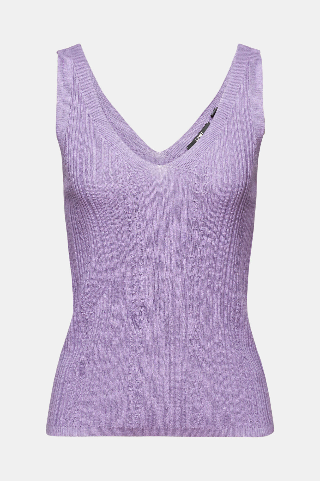 Blusa de malha fina com estampas em linho - Lilás