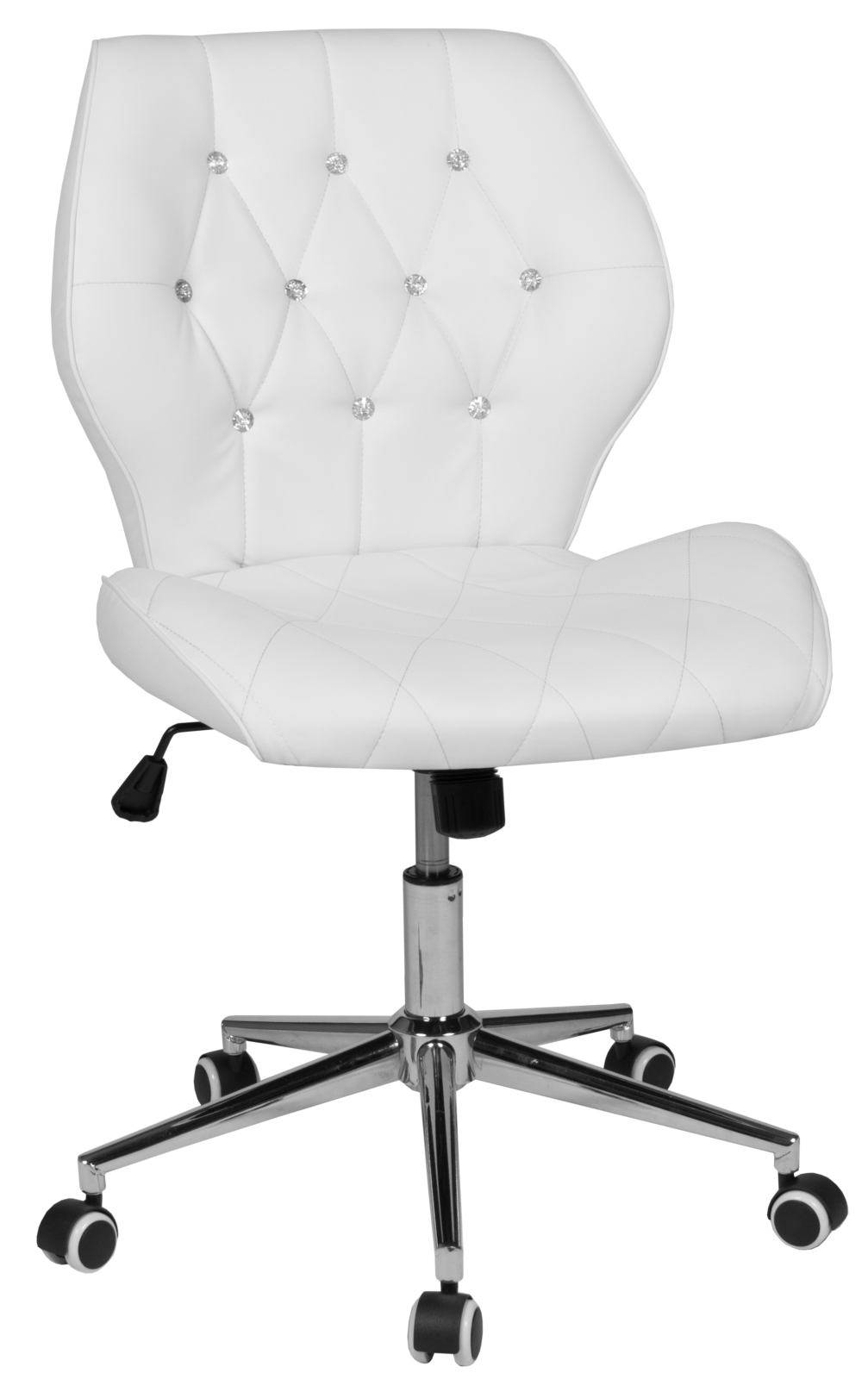 Drehstuhl - weiß - Kristall-Optik - höhenverstellbar
