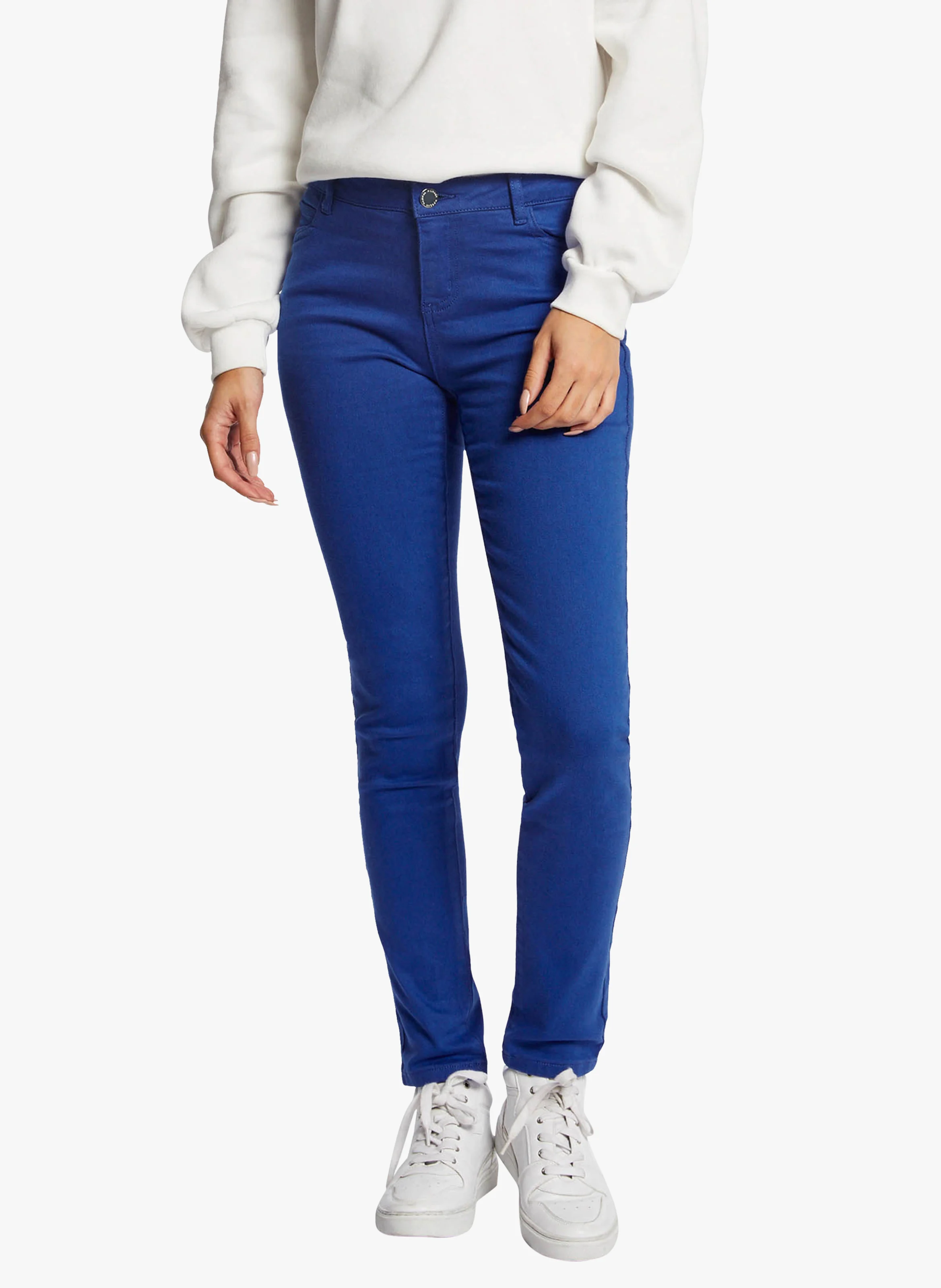 PETRA - Pantalon skinny taille basse | Bleu