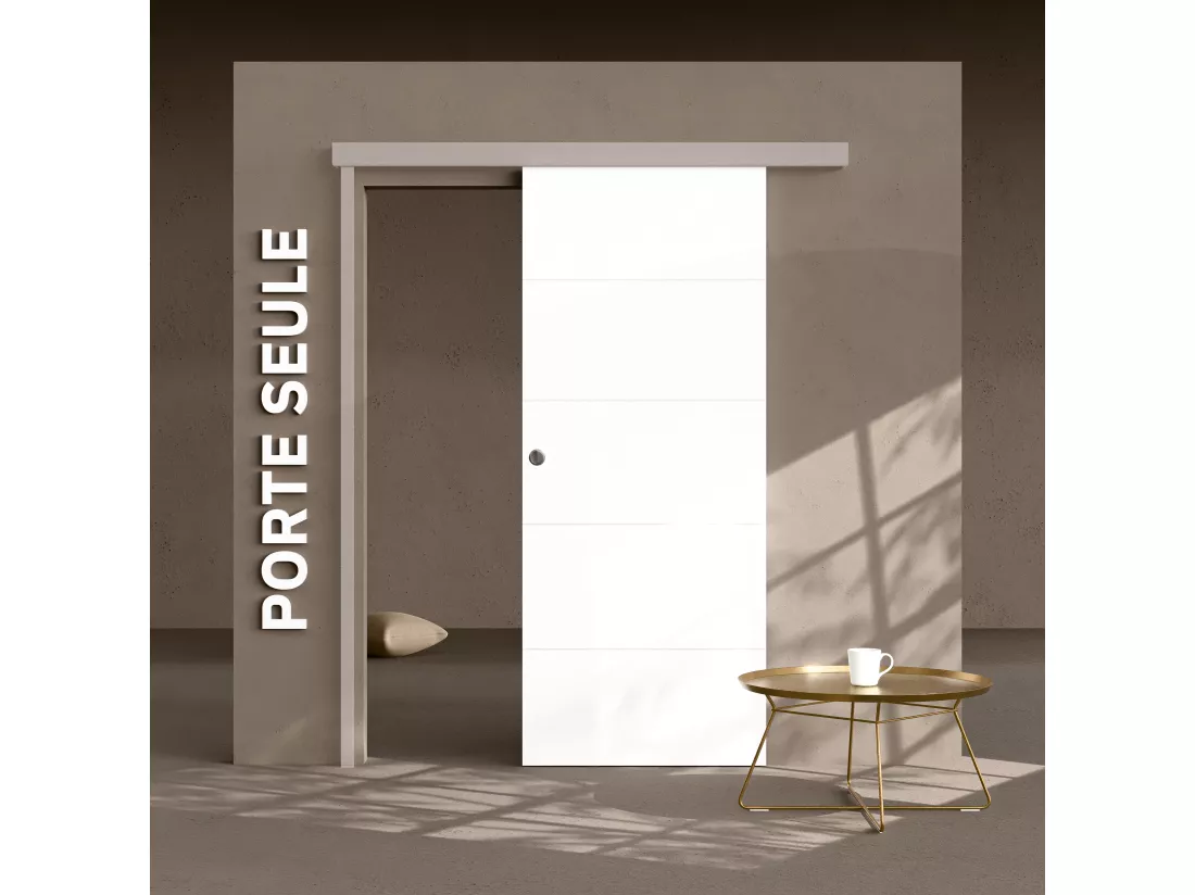 Porte Coulissante Seule - Prépeinte Ligne 83 cm