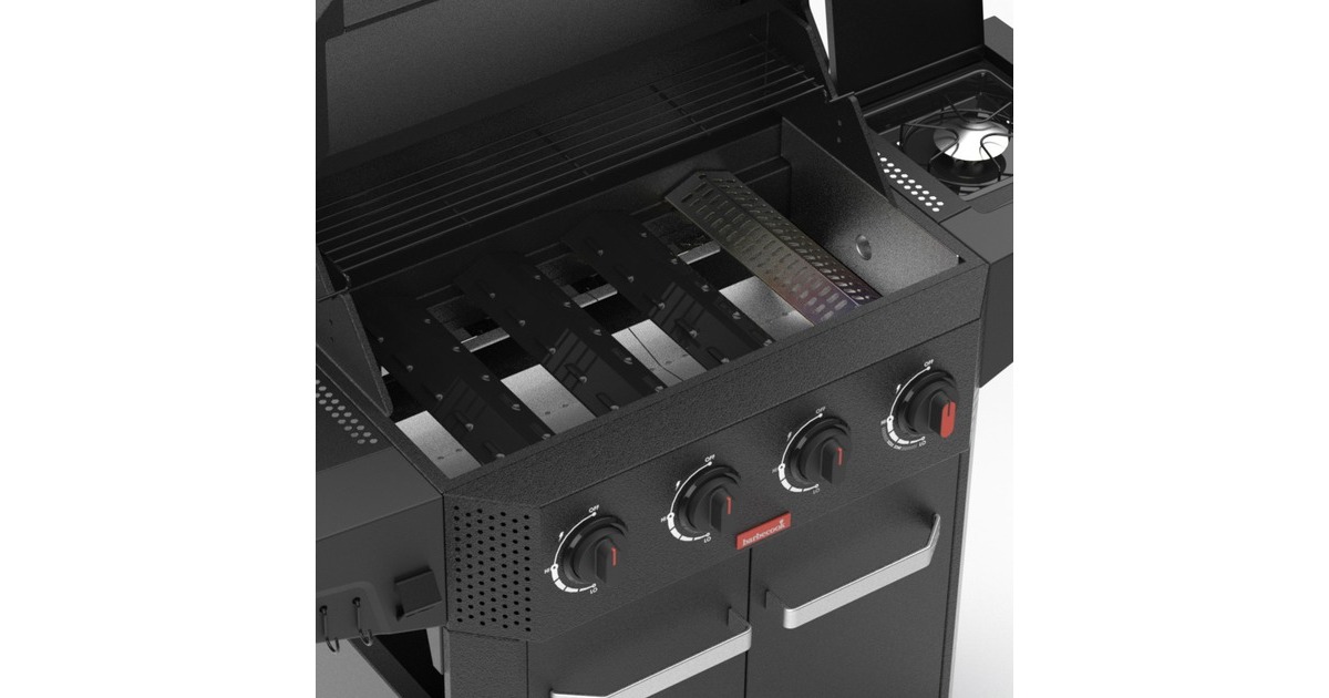 BarbecookLuca 412 gasbarbecue met kast en zijbrander  (Zwart)
