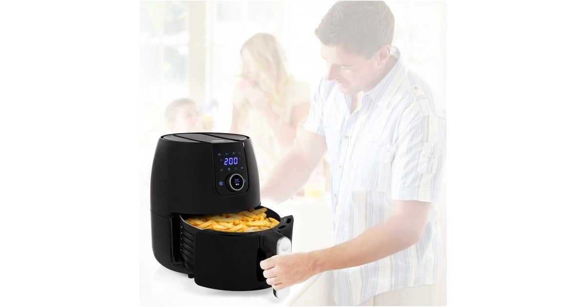 Princess182025 Aerofryer XXL heteluchtfriteuse  (Zwart/zilver, 4,5 liter)