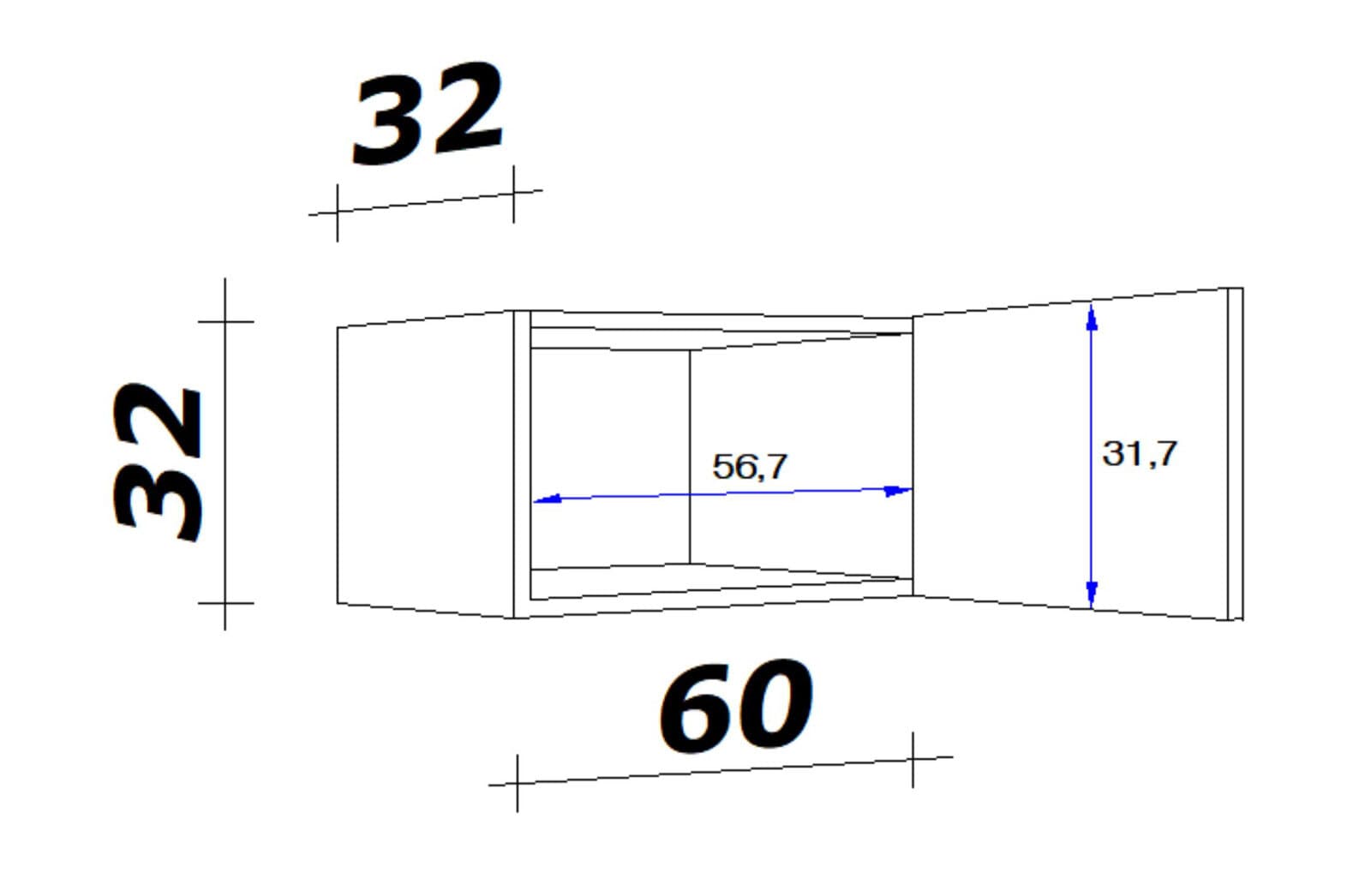 Kurz HängeschrankWITO 60 cm weiß
