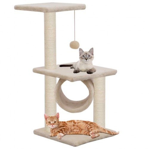 Arranhador para gatos vidaXL com hastes de sisal, bege